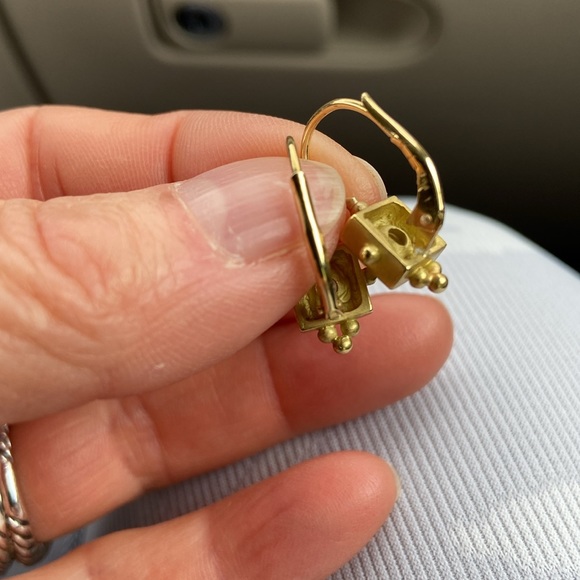 Penny Preville 18 k /Diamond earrings - Picture 2 of 5